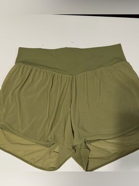 Lululemon Women's High-Waist Olive Green Active Shorts